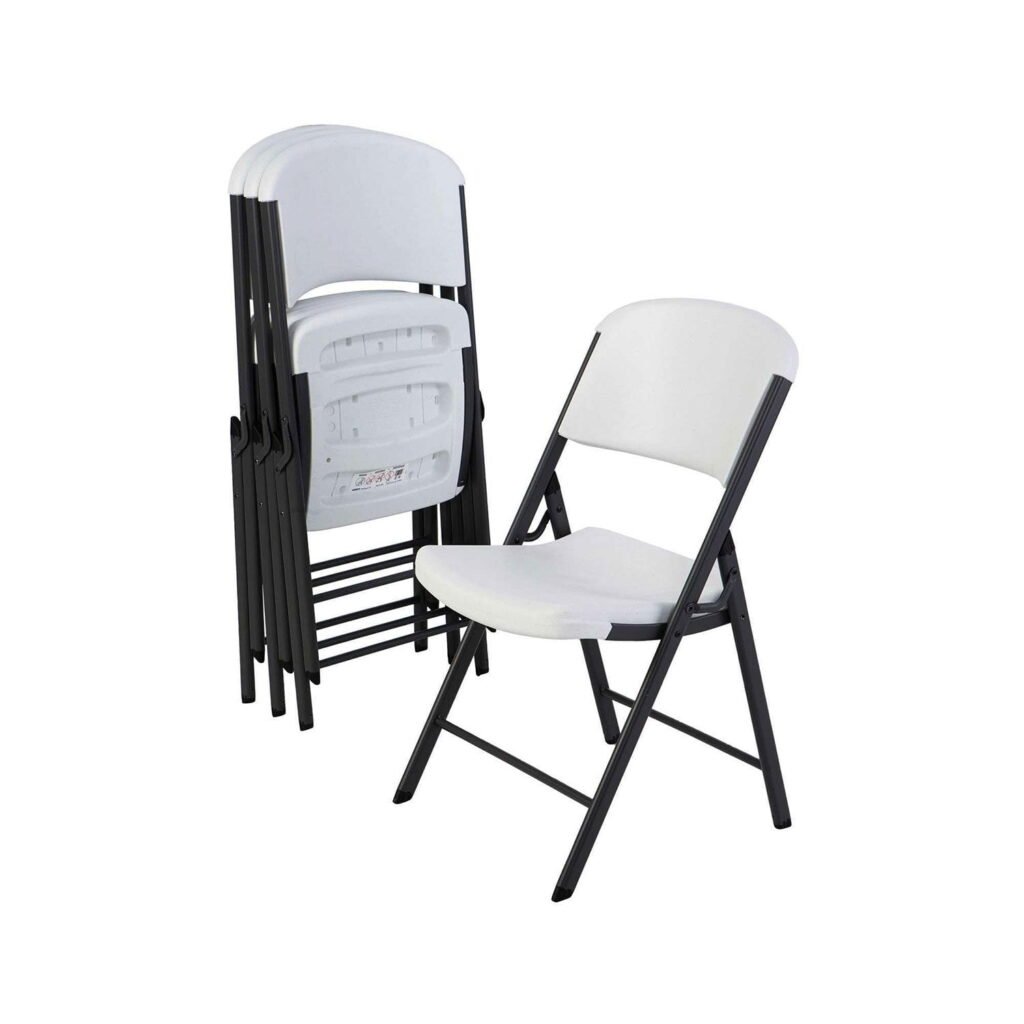 White or Tan Folding Chairs